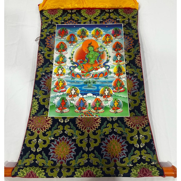 Dolma 21 Thangka (75cmx46cm flex print with brocade)