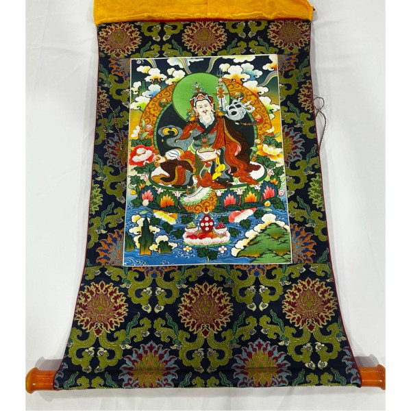 Guru Thangka (75cmx46cm flex printed with brocade)