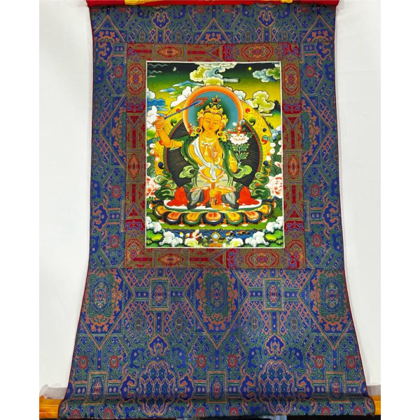 Jamphel Yang Thangka (96cmx53cm flex printed with brocade)