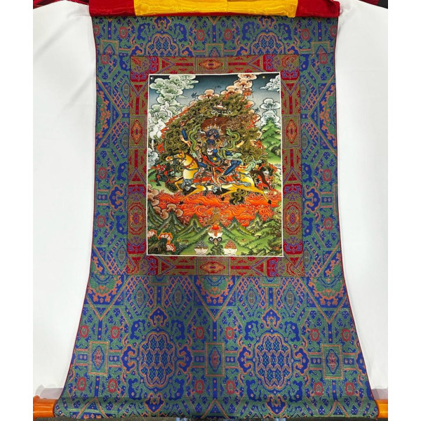 Palden Lhamo Thangka (96cmx53cm flex printed with brocade)